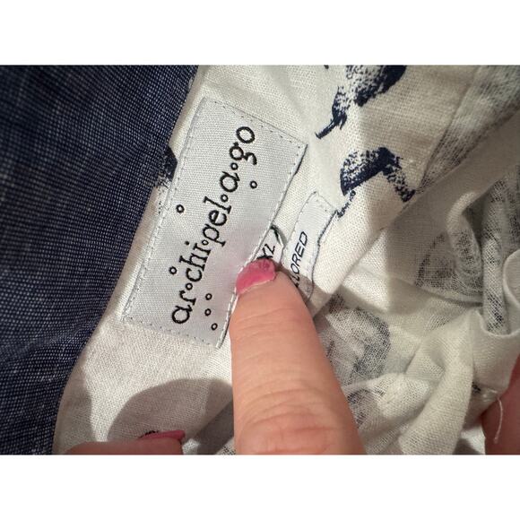 archipelago Tailored Blue Floral Button Down Shirt Size XL - Picture 2 of 6